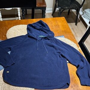 Navy Blue Ladies Lauren Sweater Hoodie, Sz L, great condition